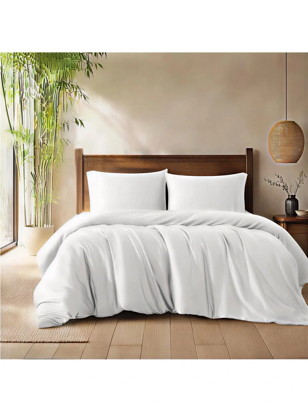 NEW Queen Duvet Cover Set 3 Pieces, 100% Organic Viscose derived from Bamboo